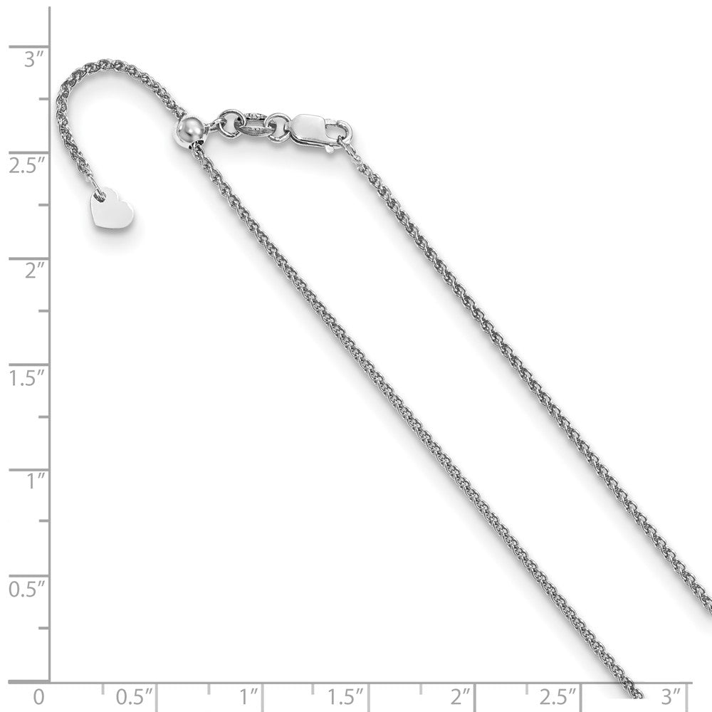Leslie's 10K White Gold 1.35 mm Adjustable Wheat Chain5281-22
