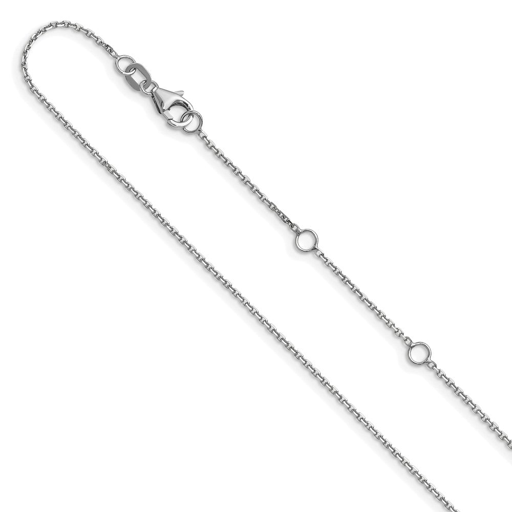 Leslie's 10k White Gold 1.05mm D/C Rolo 2in + 2in Adjustable Chain5293-22+4