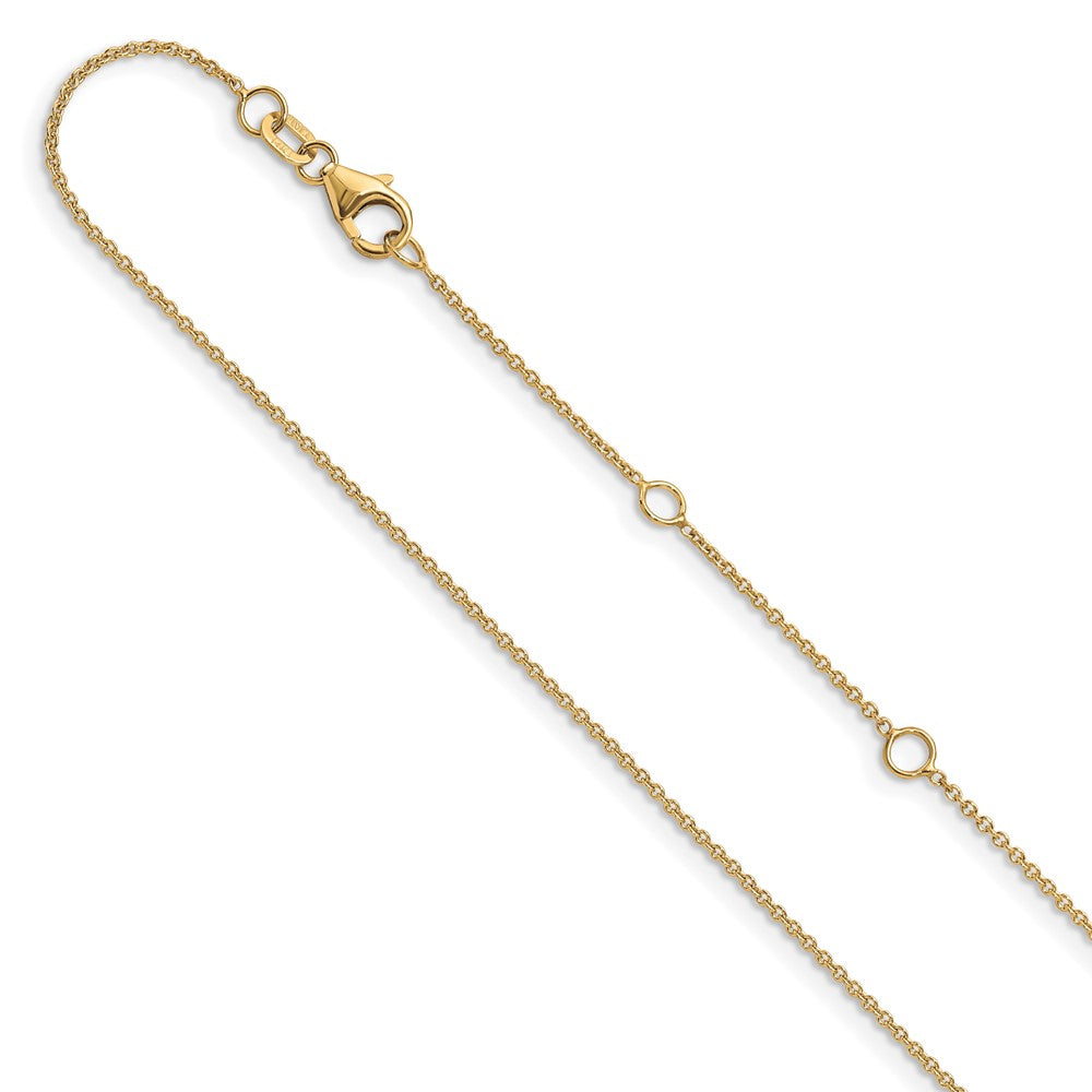 Leslie's 10k Yellow Gold 1.10mm Round Cable 1in + 1in Adjustable Chain5296-16+2