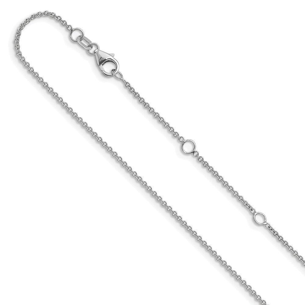 Leslie's 10k White Gold 1.40mm Round Cable 2in + 2in Adjustable Chain5297-22+4