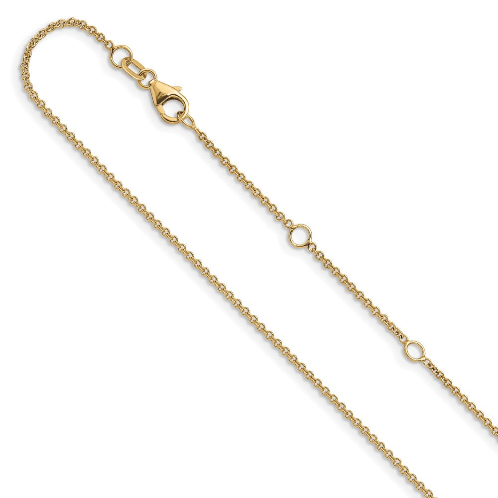 Leslie's 10k Yellow Gold 1.40mm Round Cable 1in + 1in Adjustable Chain5298-16+2