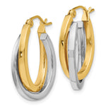Load image into Gallery viewer, Leslie&#39;s 14K Two-tone Polished Hinged Hoop Earrings55D
