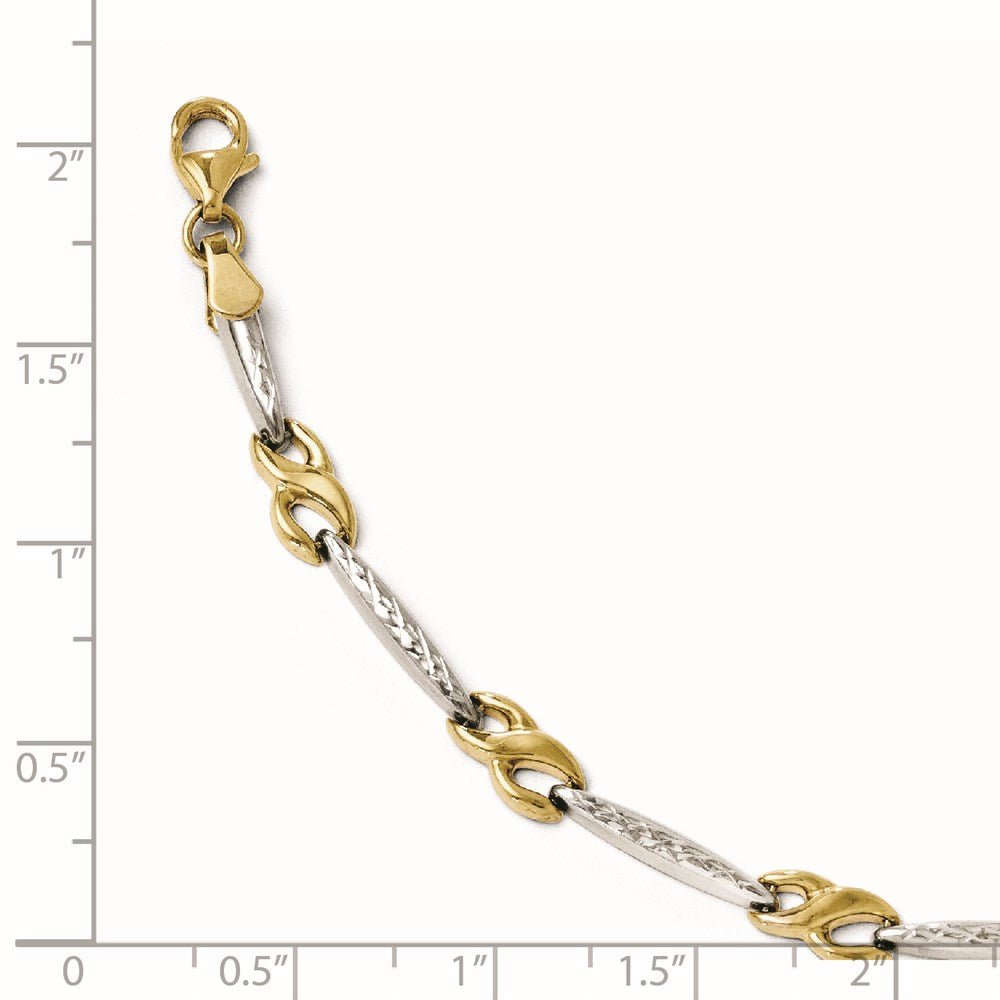 Leslie's 10K w/Rhodium D/C Bracelet5686-7