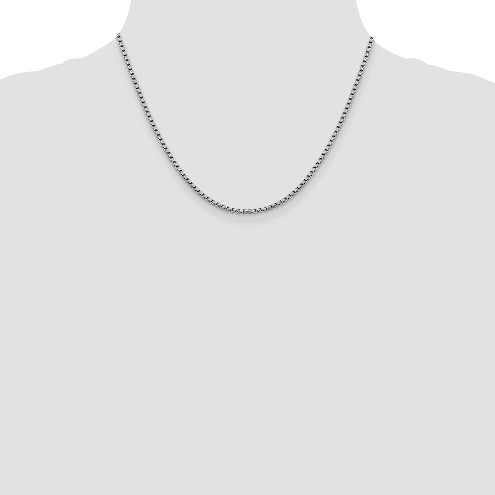 Leslie's 14K White Gold 2.4 mm D/C Round Box Chain7171-18