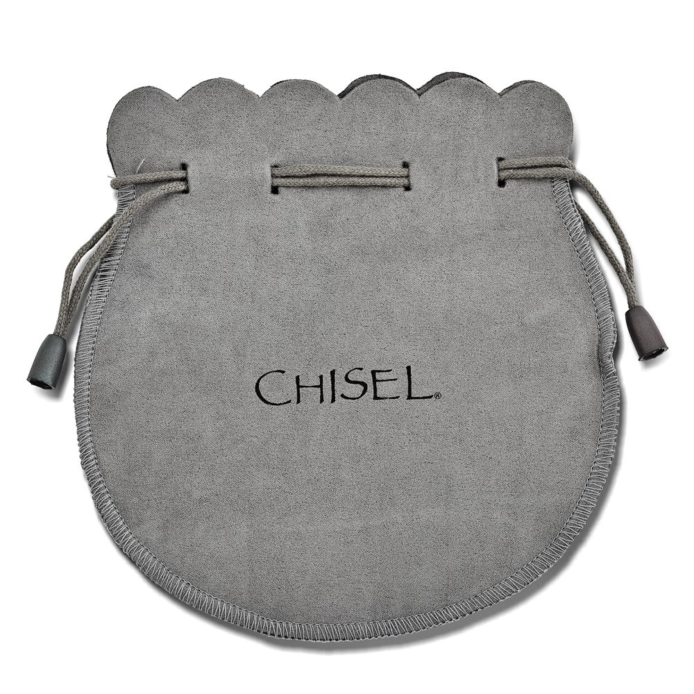 Stainless Steel Black Leather Double Row 8.5in BraceletSRB783-8.5