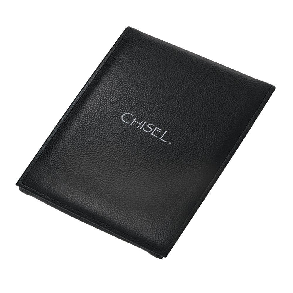 Stainless Steel Brushed Black Leather NecklaceSRN1805-21.5