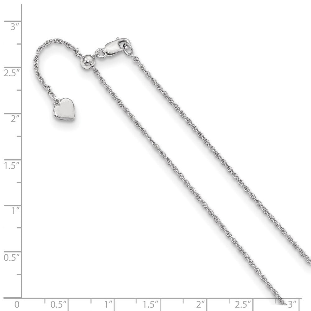 Leslie's Sterling Silver 1.35 mm Adjustable Loose Rope ChainFC24-22