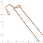 Load image into Gallery viewer, Leslie&#39;s Sterling Silver 1.2 mm Rose Gold-plated Adjustable Rope ChainFC55-22
