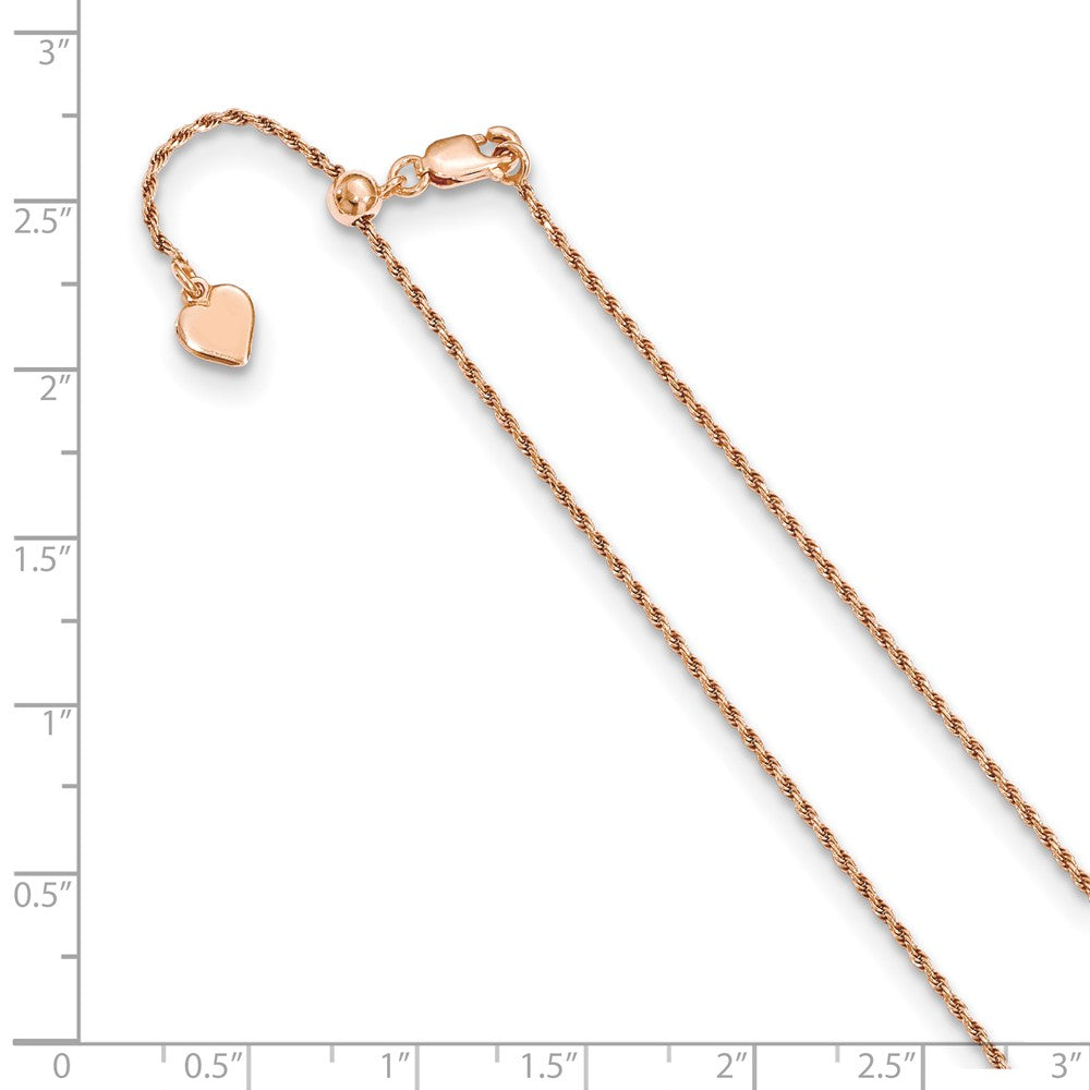 Leslie's Sterling Silver 1.2 mm Rose Gold-plated Adjustable Rope ChainFC55-22