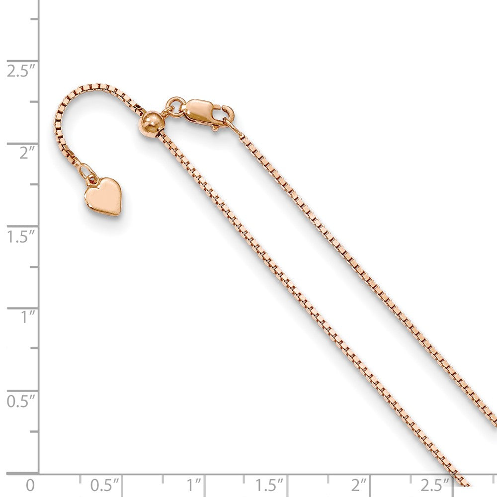 Leslie's Sterling Silver 1.1 mm Rose Gold-plated Adjustable Box ChainFC56-30