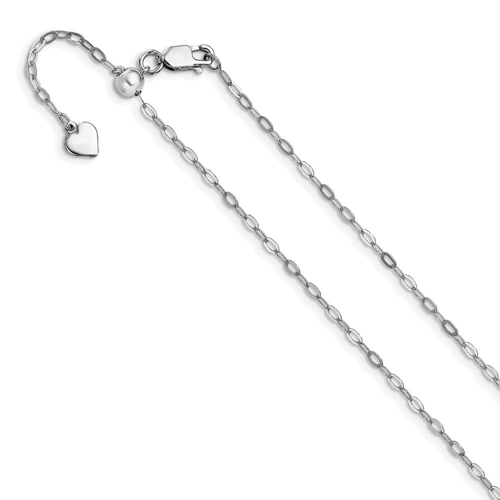 Leslie's Sterling Silver Rhodium-plated Adjustable Flat Oval ChainFC91-22