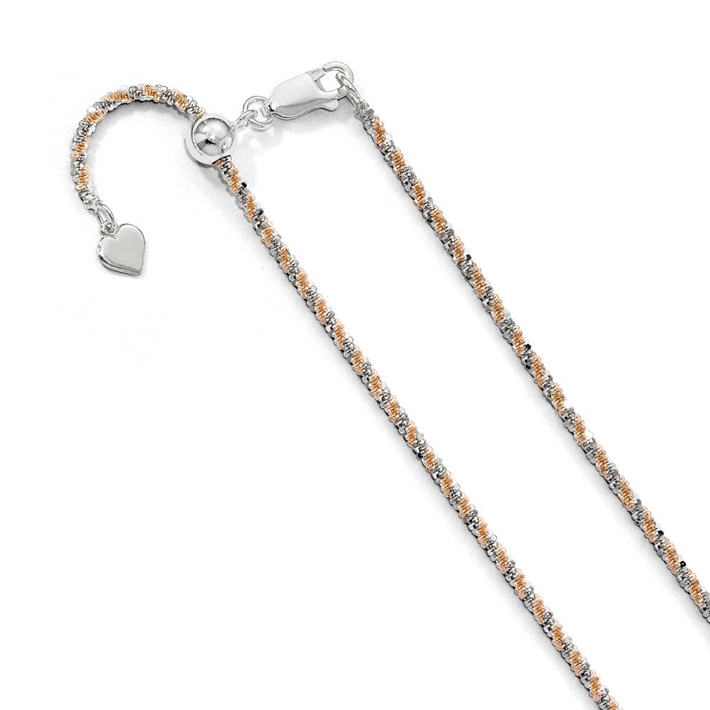 Leslie's Sterling Silver 2 mm Rose-tone Adjustable Cyclone ChainFC94-22