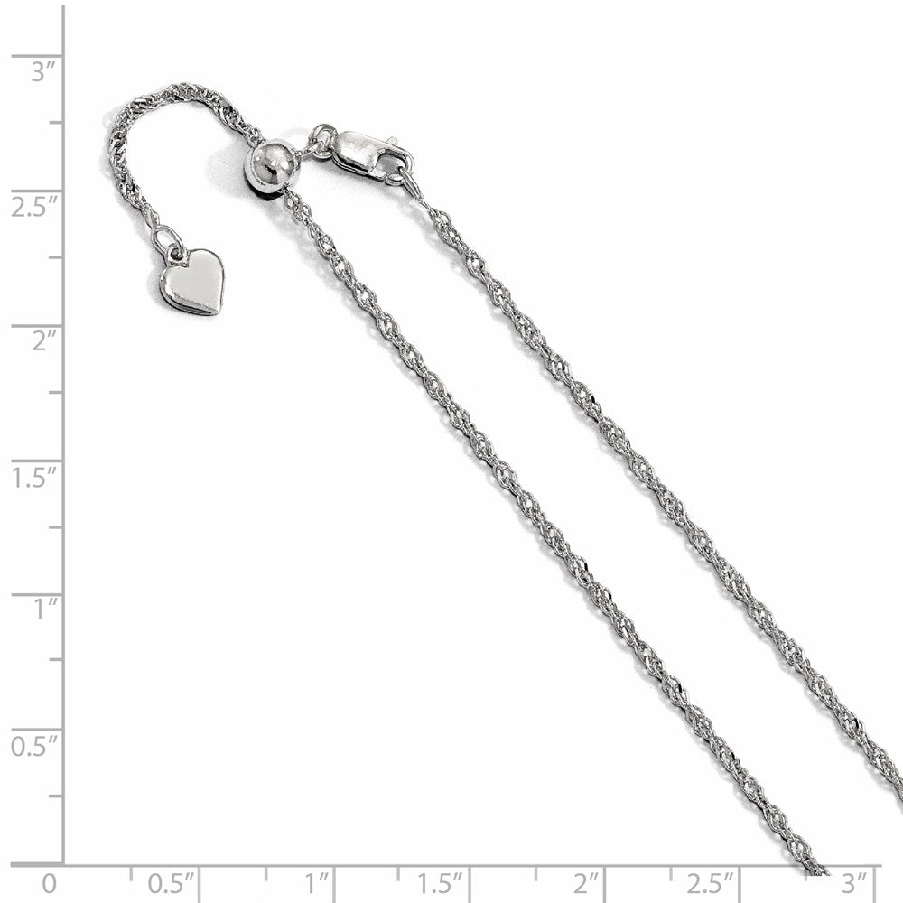 Leslie's Sterling Silver 1.6 mm Adjustable Singapore ChainFC99-22
