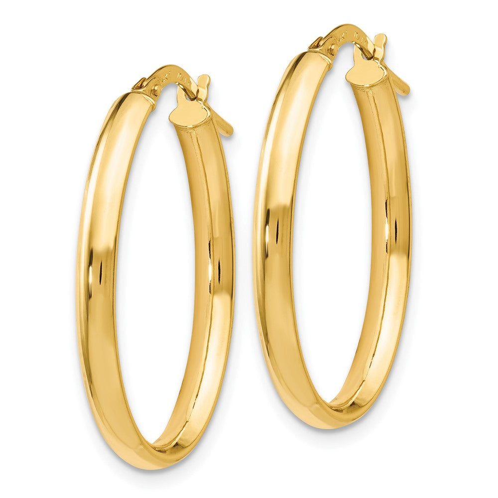 Leslie's 14K Polished Oval Hoop EarringsLE1055