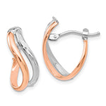 Load image into Gallery viewer, Leslie&#39;s 14K Two-tone Polished Hinged Hoop EarringsLE1416
