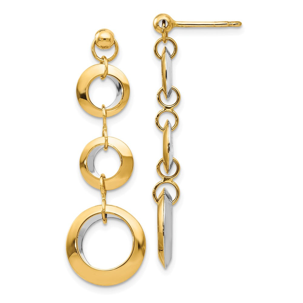 Leslie's 14K Two-tone Polished Circle Reversible Post EarringsLE1461