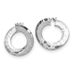 Load image into Gallery viewer, Leslie&#39;s 14K White Gold Polished &amp; Textured Fancy Hoop EarringsLE1555
