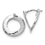 Load image into Gallery viewer, Leslie&#39;s 14K White Gold Polished &amp; Textured Fancy Hoop EarringsLE1555
