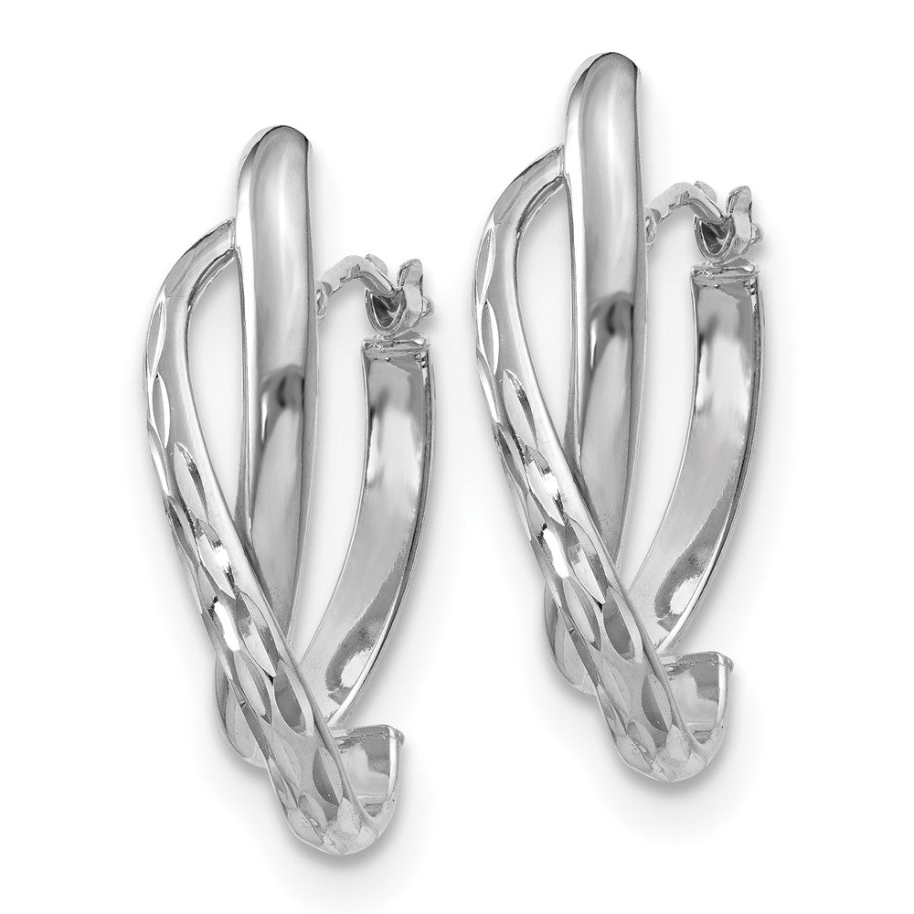 Leslie's 14K Two-tone Polished & D/C EarringsLE1566
