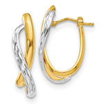 Load image into Gallery viewer, Leslie&#39;s 14K Two-tone Polished &amp; D/C EarringsLE1566
