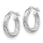 Load image into Gallery viewer, Leslie&#39;s 14K 3x10 White Gold D/C Round Hoop EarringsLE1730W
