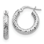 Load image into Gallery viewer, Leslie&#39;s 14K 3x10 White Gold D/C Round Hoop EarringsLE1730W
