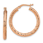 Load image into Gallery viewer, Leslie&#39;s 14k Rose Gold 3mm Polished D/C Twisted Hoop EarringsLE1750R
