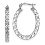 Load image into Gallery viewer, Leslie&#39;s 14K White Gold Polished D/C Hollow Hoop EarringsLE1825W
