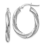 Load image into Gallery viewer, Leslie&#39;s 14K White Glimmer Infused Oval Hoop EarringsLE1850W
