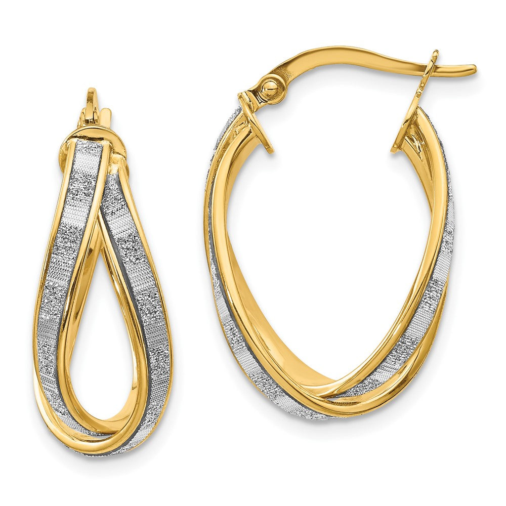 Leslie's 14K Glimmer Infused Criss Cross EarringsLE1854