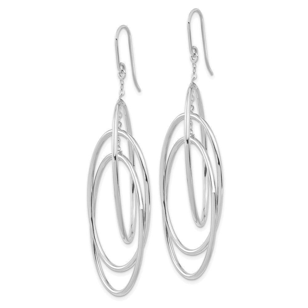 Leslie's 14K White Gold Polished Layered Oval Dangle EarringsLE1868W