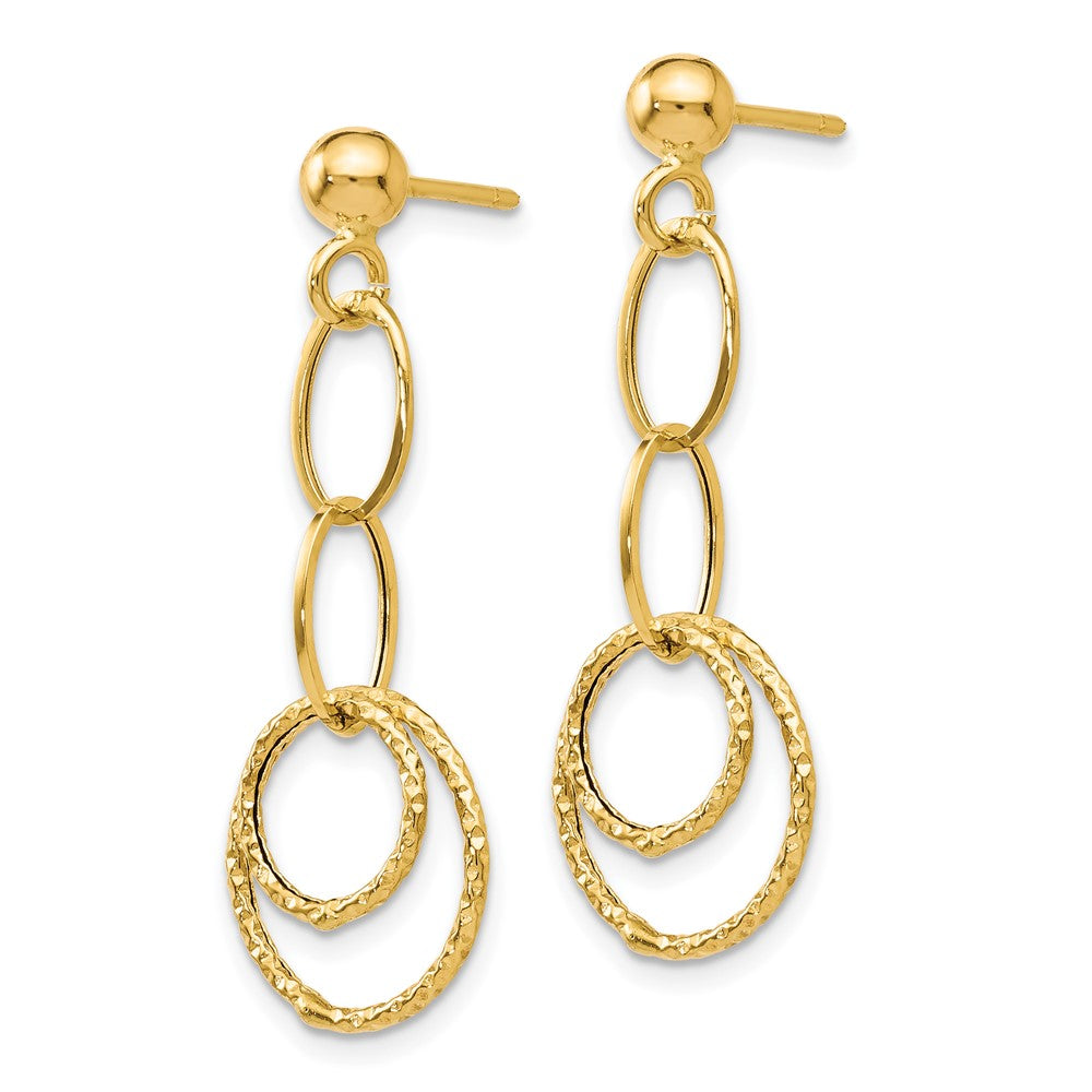 Leslie's 14K Polished and Textured Post Dangle EarringsLE195