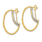 Load image into Gallery viewer, Leslie&#39;s 14k Polished Crystals by Swarovski Hoop with Chain EarringsLE1963
