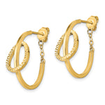 Load image into Gallery viewer, Leslie&#39;s 14k D/C Polished Hoop w/ Chain EarringsLE1965
