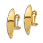 Load image into Gallery viewer, Leslie&#39;s 14K w/White Rhodium Textured Polished Omega Back EarringsLE2058
