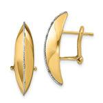 Load image into Gallery viewer, Leslie&#39;s 14K w/White Rhodium Textured Polished Omega Back EarringsLE2058
