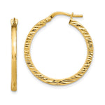 Load image into Gallery viewer, Leslie&#39;s 14K Polished Textured Hoop EarringsLE2072
