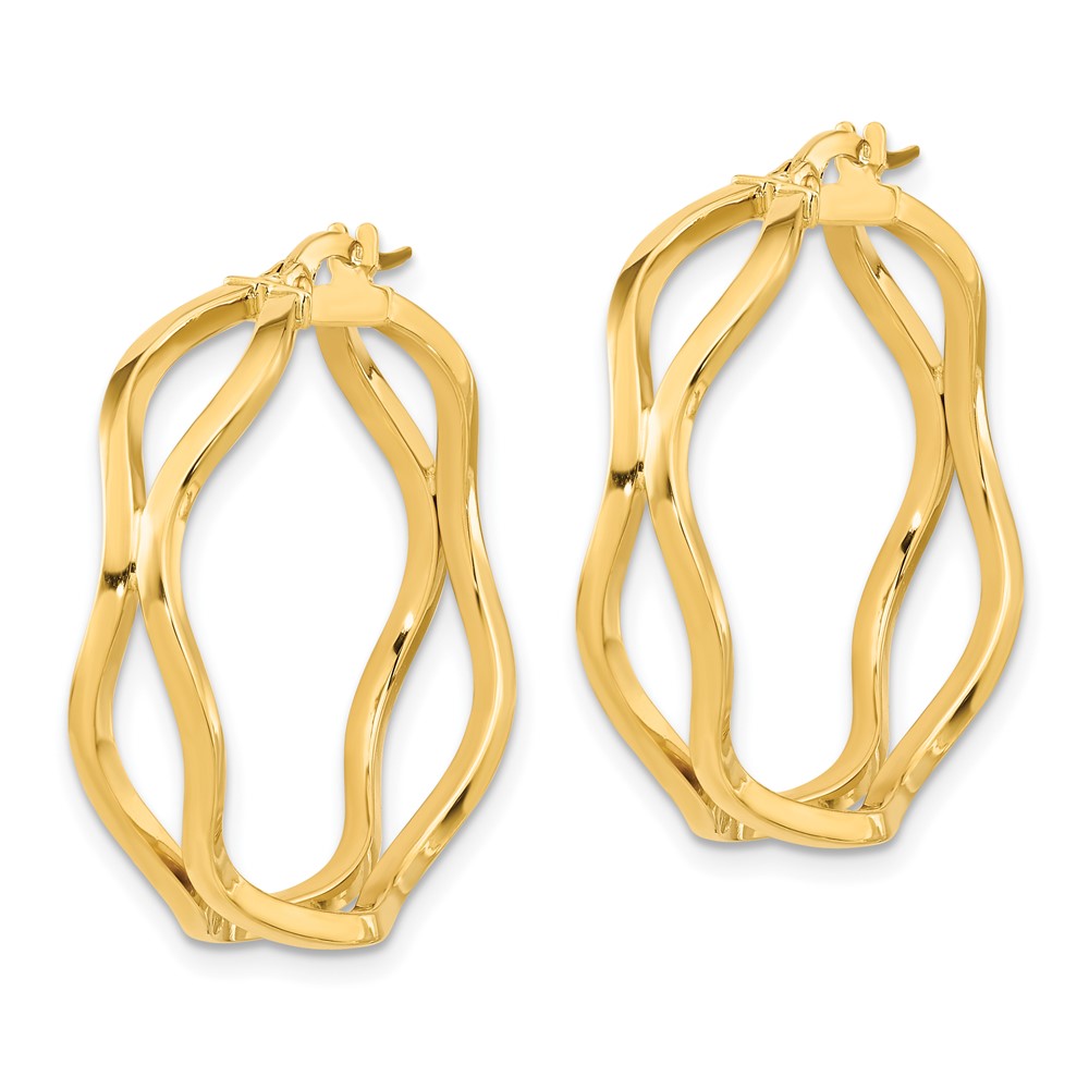 Leslie's 14K Polished Wavy Hoop EarringsLE2075