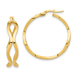 Load image into Gallery viewer, Leslie&#39;s 14K Polished Wavy Hoop EarringsLE2075
