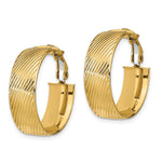Load image into Gallery viewer, Leslie&#39;s 14K Polished Textured Omega Back Hoop EarringsLE2080
