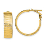 Load image into Gallery viewer, Leslie&#39;s 14K Polished Textured Omega Back Hoop EarringsLE2080
