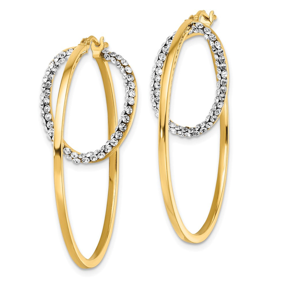 Leslie's 14K  w/ Swarovski Crystals Hoop EarringsLE2111