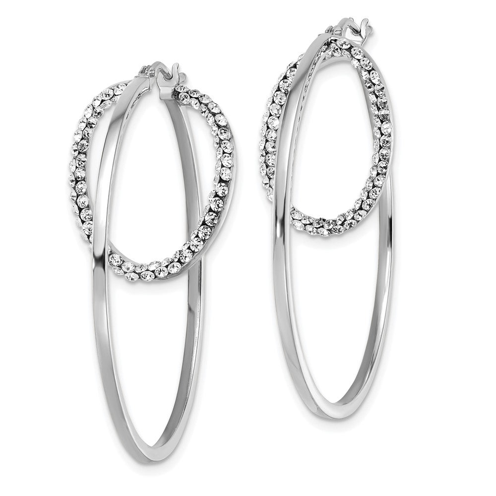 Leslie's 14K White Gold w/ Swarovski Crystals Hoop EarringsLE2111W