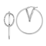 Load image into Gallery viewer, Leslie&#39;s 14K White Gold w/ Swarovski Crystals Hoop EarringsLE2111W
