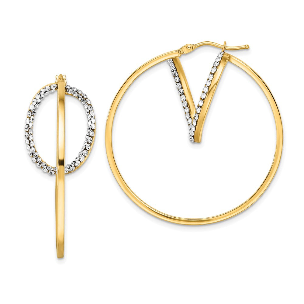 Leslie's 14K  w/ Swarovski Crystals Hoop EarringsLE2111