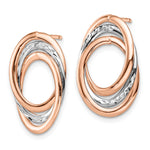 Load image into Gallery viewer, Leslie&#39;s 14K Rose and White Gold D/C Post Dangle EarringsLE2113
