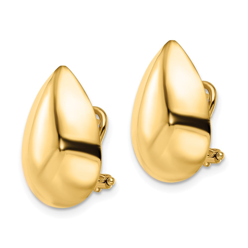 Leslie's 14K Polished Teardrop Omega Back EarringsLE2117