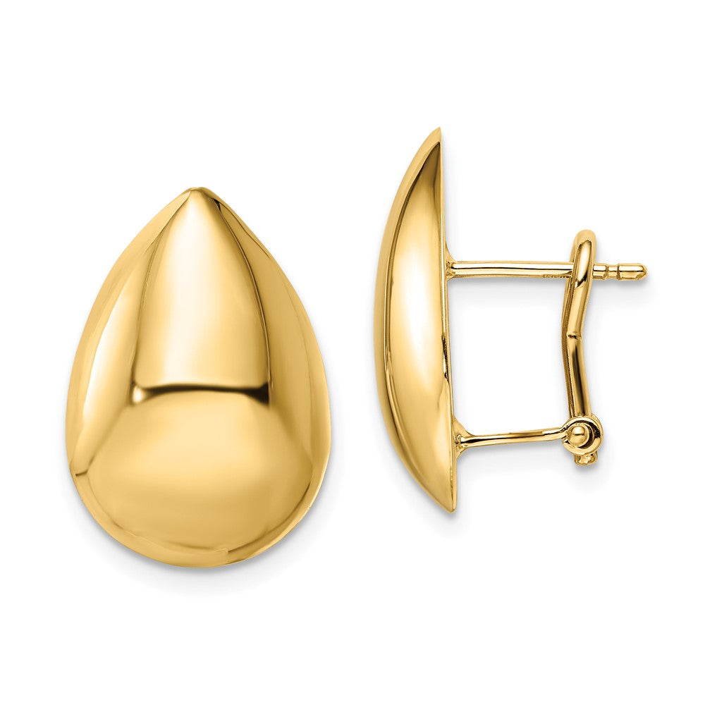 Leslie's 14K Polished Teardrop Omega Back EarringsLE2117
