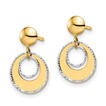Load image into Gallery viewer, Leslie&#39;s 14K Two-tone Polished Textured Post Dangle EarringsLE2121

