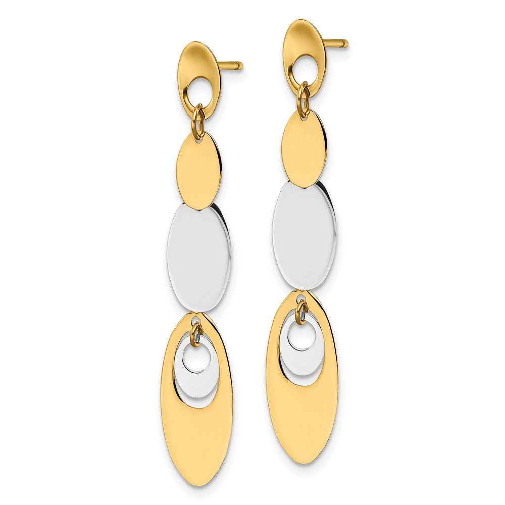 Leslie's 14K Two-tone Polished Post Dangle EarringsLE2122